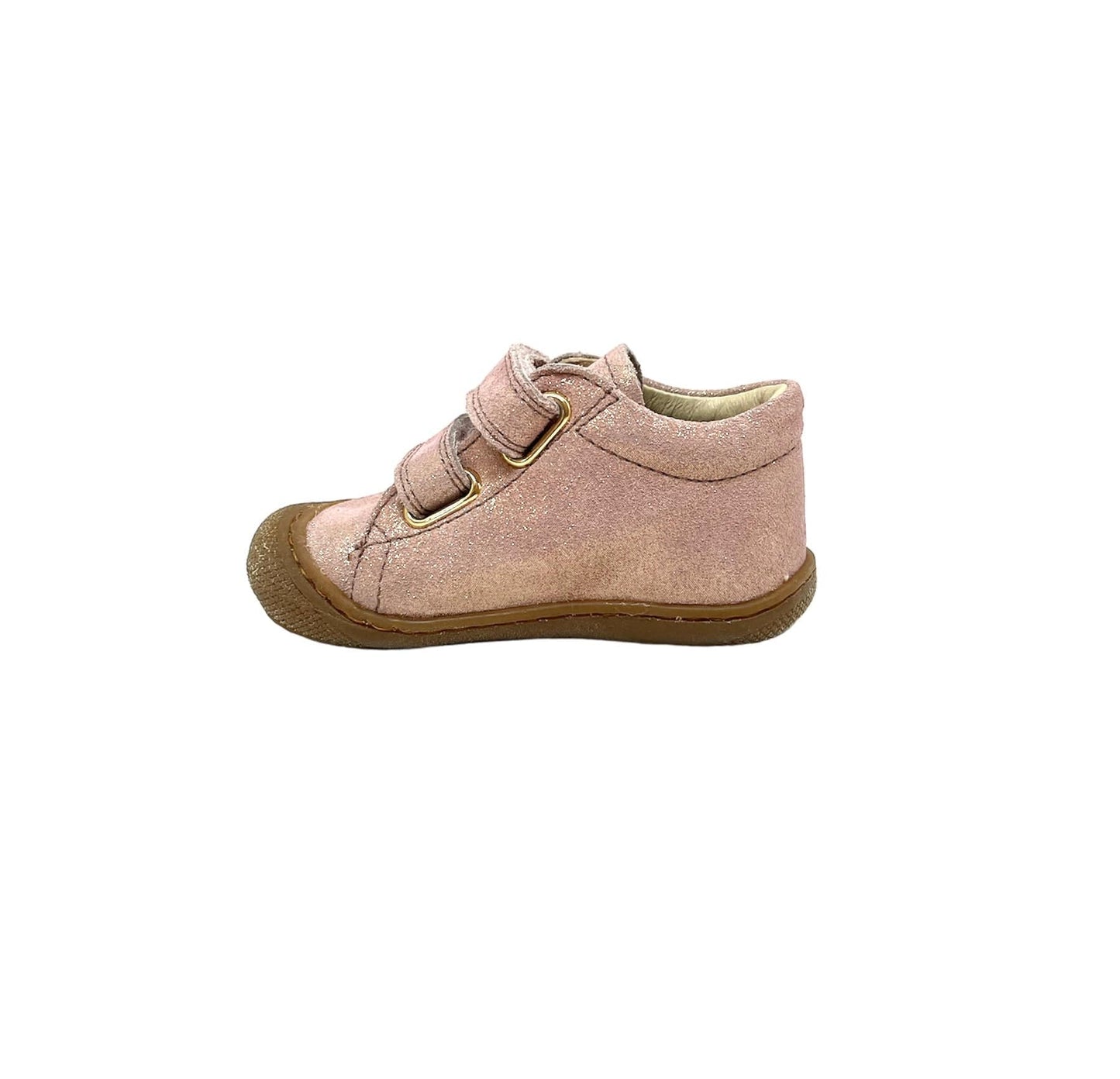Pré marche NATURINO COCOON velcro suede glitter rose botillons