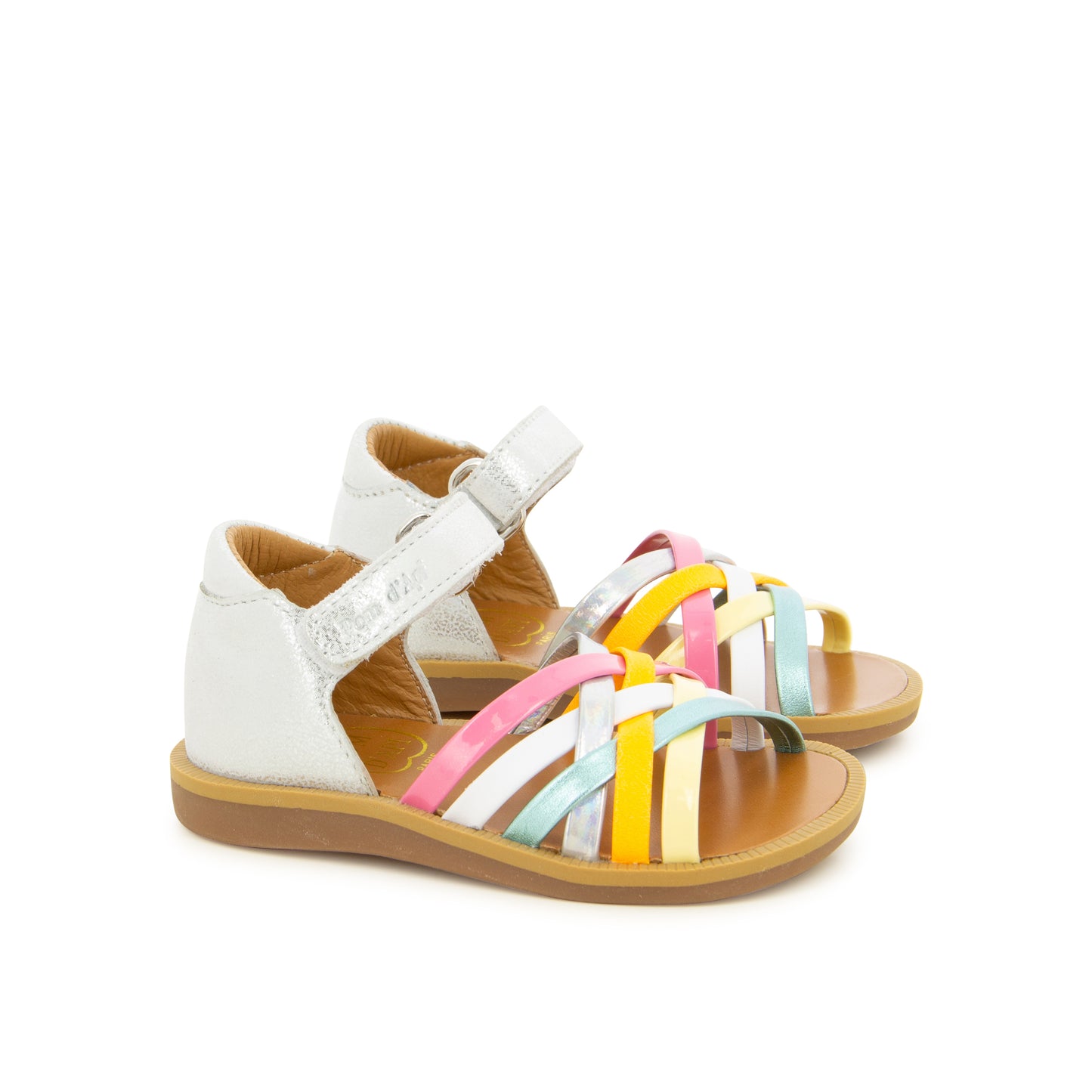 POM D'API POPPY LUX Argent Sandales Nu Pieds