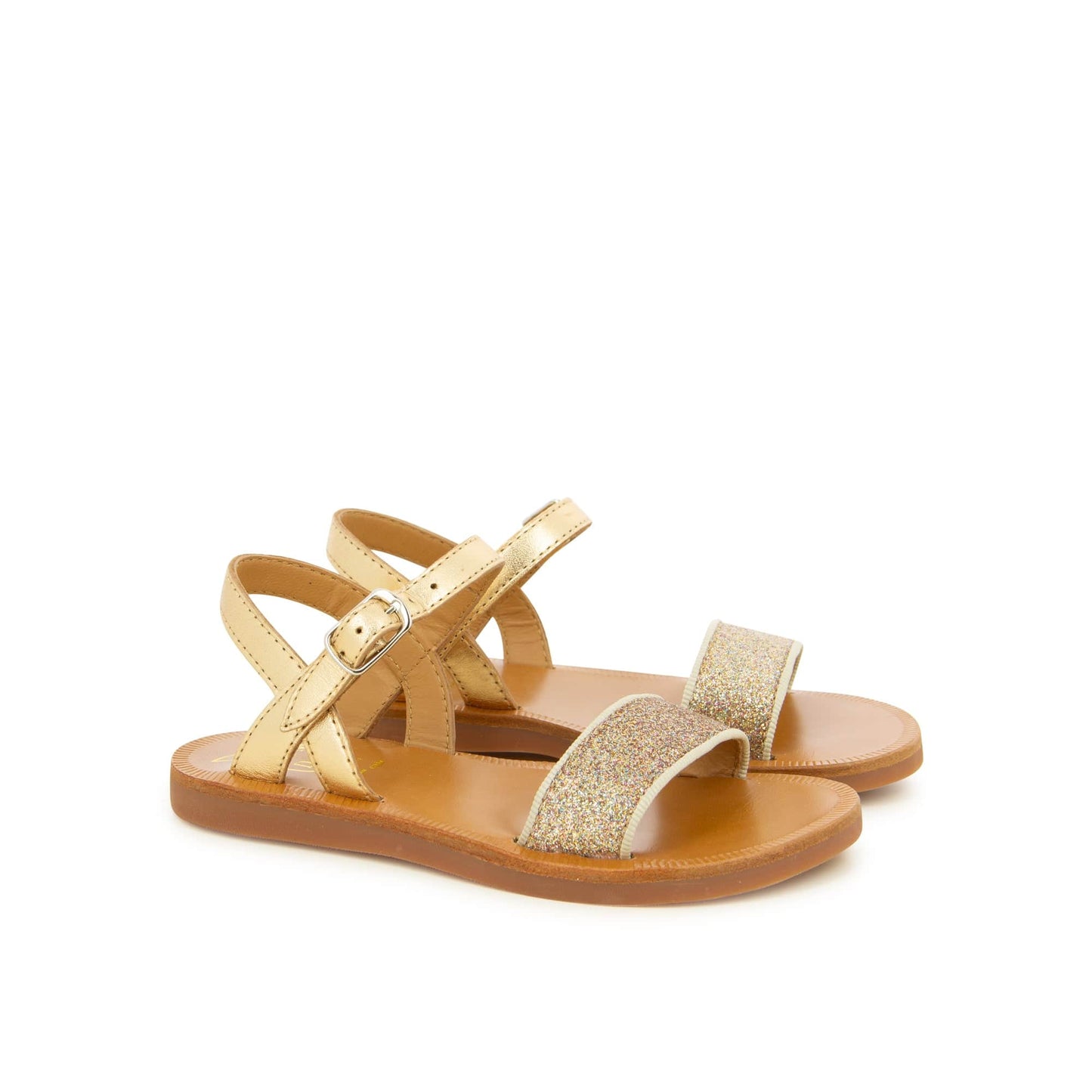 Sandales / Nu Pieds adulte 36 POM D'API PLAGETTE BUCKLE TAO Doré Sandales Nu Pieds 3663890473162