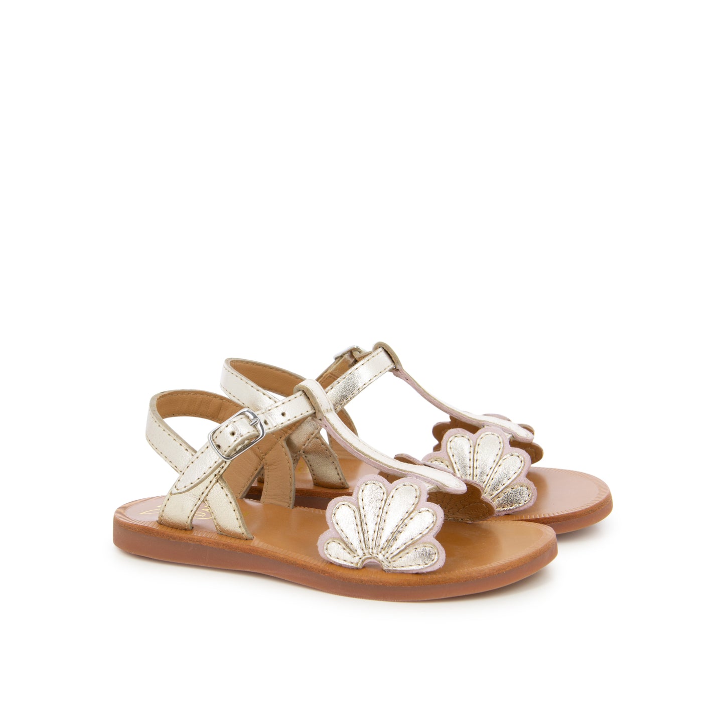 POM D'API PLAGETTE BLOOM Rose Platine Sandales Nu Pieds