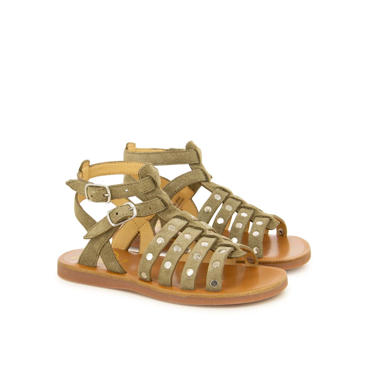 Sandales / Nu Pieds 32 POM D'API PLAGETTE STUD Kaki Sandales Nu Pieds 3663890482430