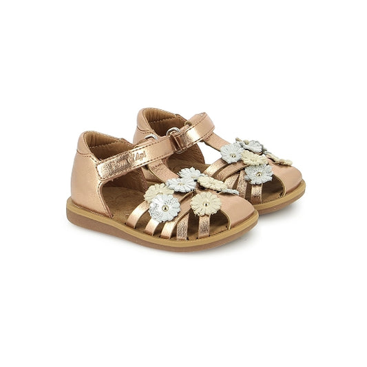 POM D'API POPPY AIR PUR SPRING Rose Cuivre Sandales Nu Pieds
