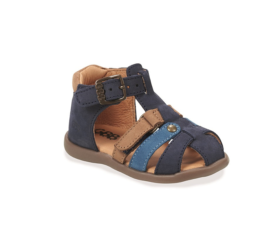 GBB BIGOU Marine/Camel Sandales Nu Pieds