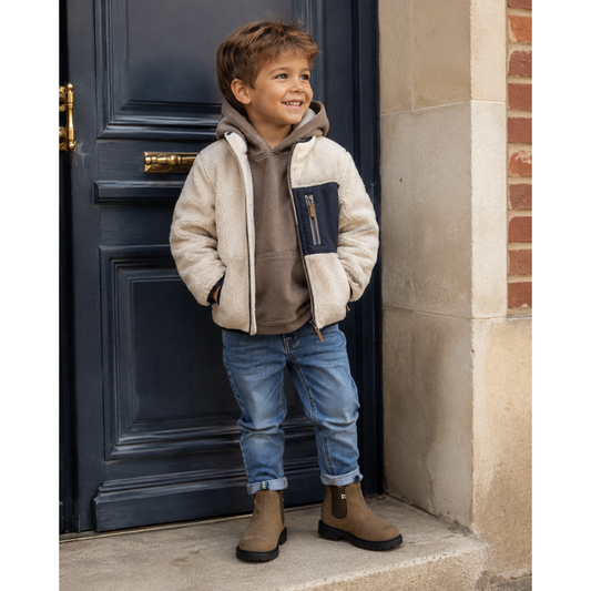 BONTON BOOTS Brown Beige Boots Chelsea