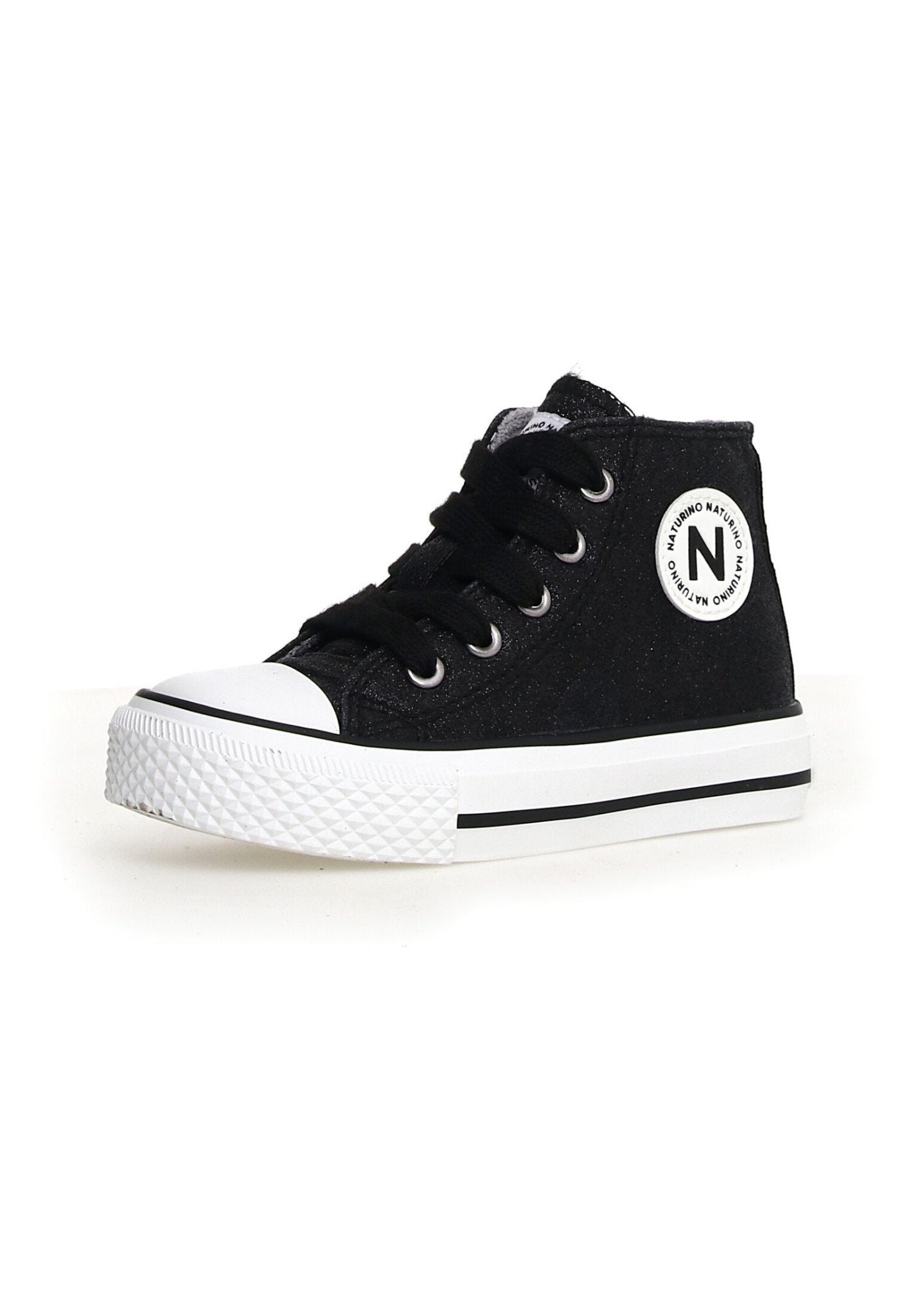 Toiles/Espadrilles NATURINO YLFAS Glitter Black Tennis Haut