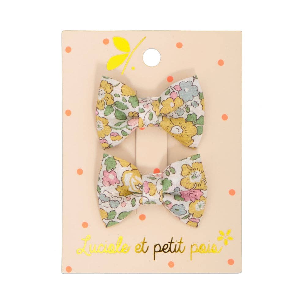 accessoires Barrettes mini papillon - Liberty Betsy ann lemon (paire) LBBP_83
