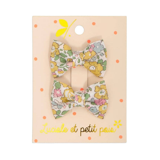 accessoires Barrettes mini papillon - Liberty Betsy ann lemon (paire) LBBP_83