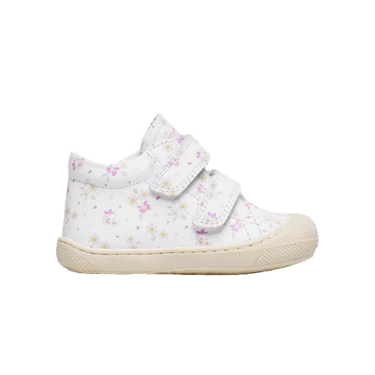 Pré marche NATURINO COCOON velcro Flower white bottillons