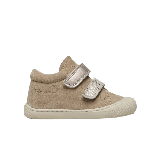 Pré marche NATURINO CORKEL velcro Bone Sand Platinum bottillons Premiers Pas