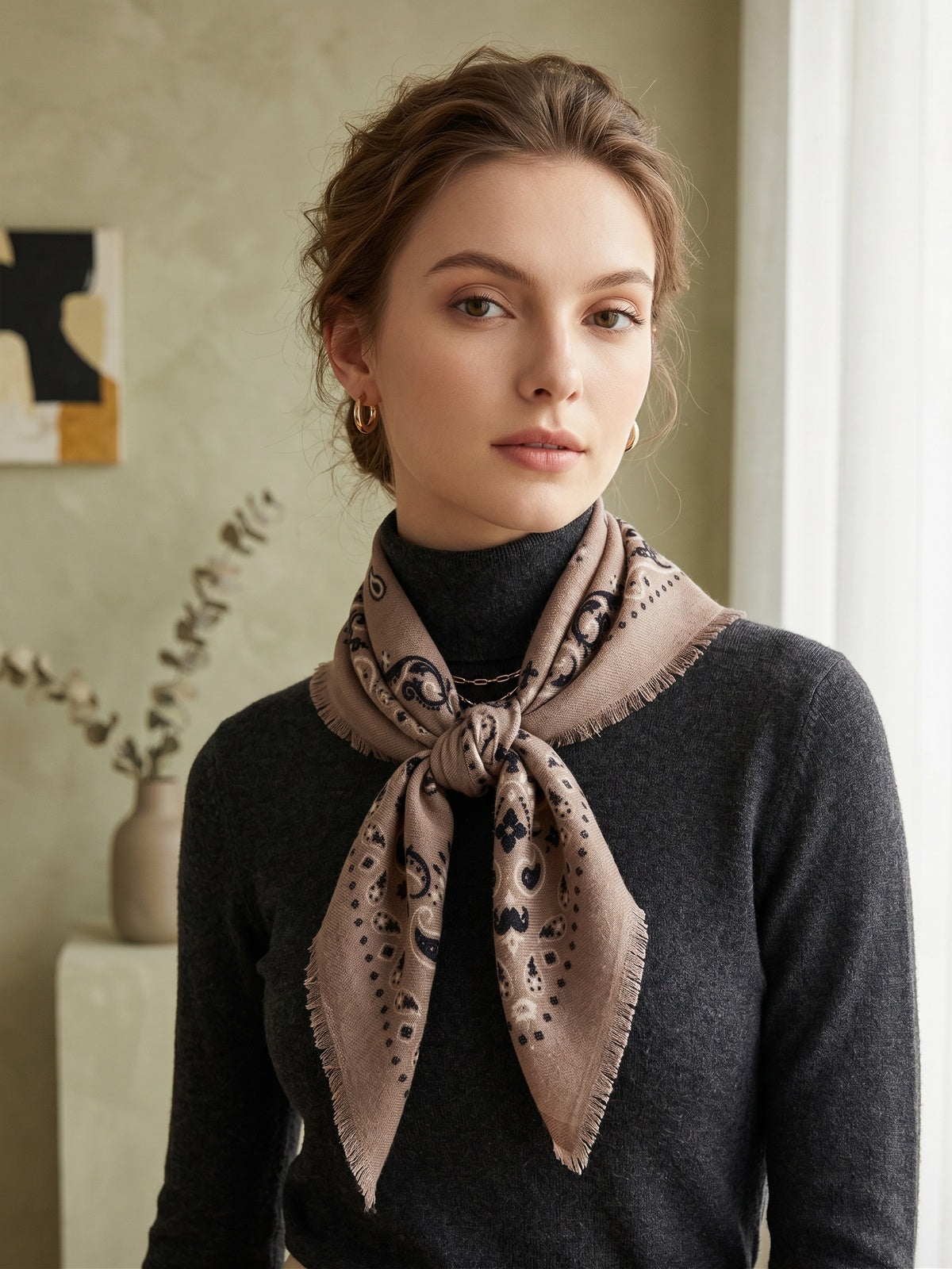 MAR&CO Foulard 70x70 Taupe