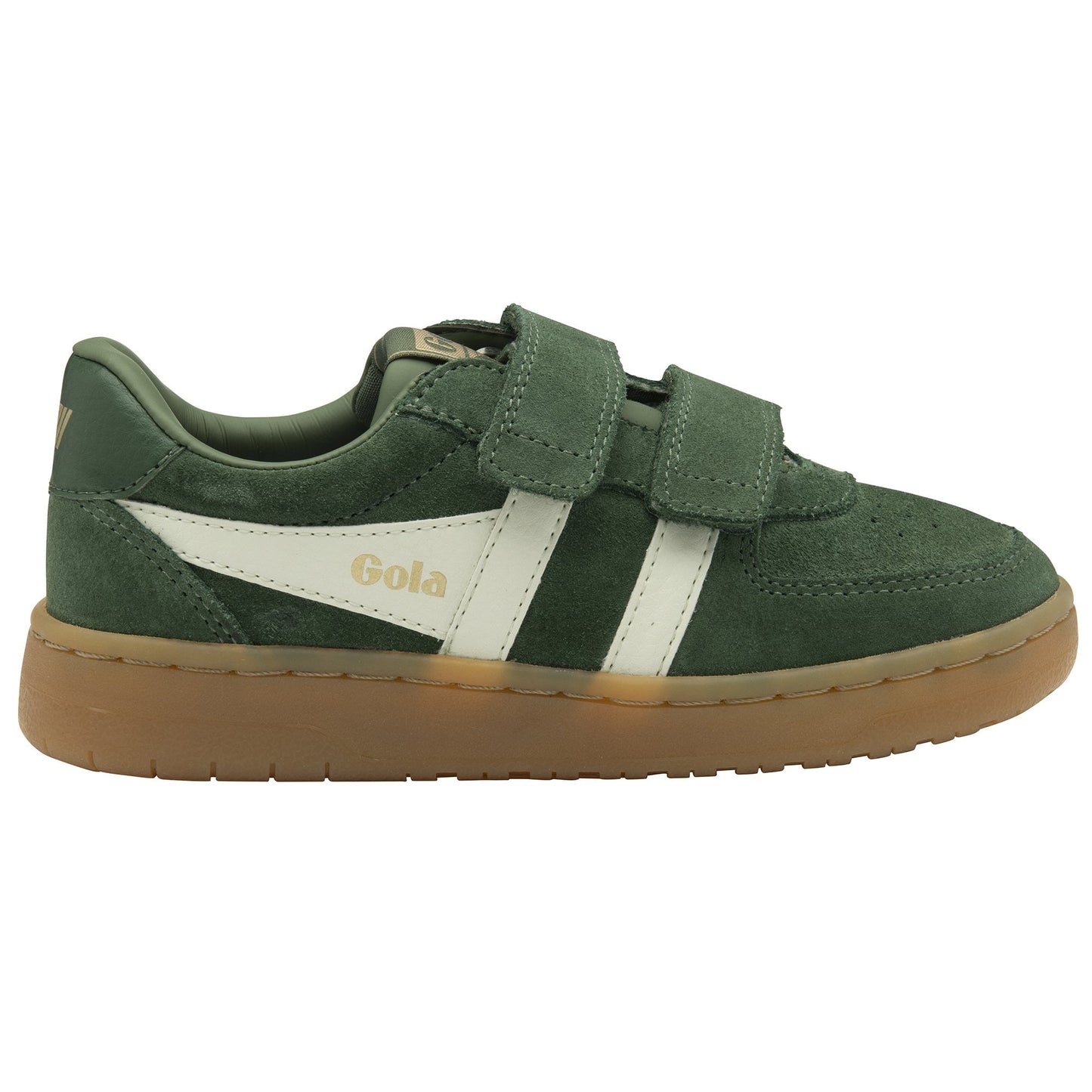 GOLA HAWK STRAP SUEDE Vert Blanc Gum basket sneakers