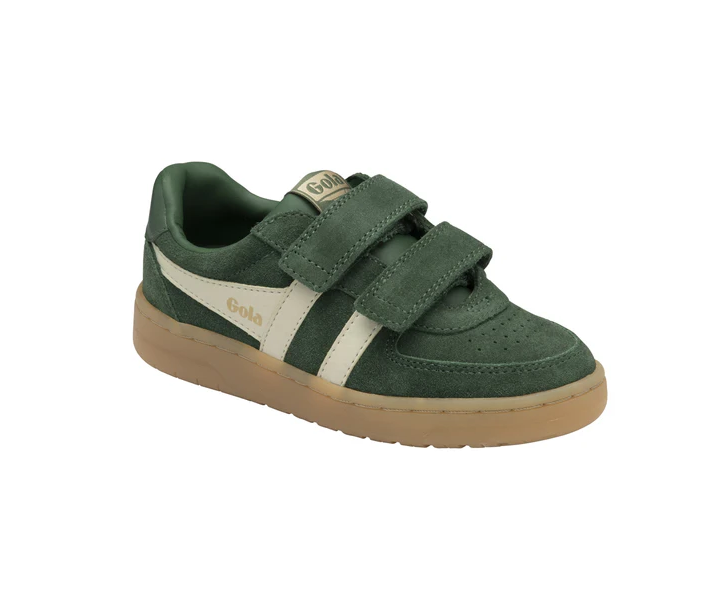 GOLA HAWK STRAP SUEDE Vert Blanc Gum basket sneakers