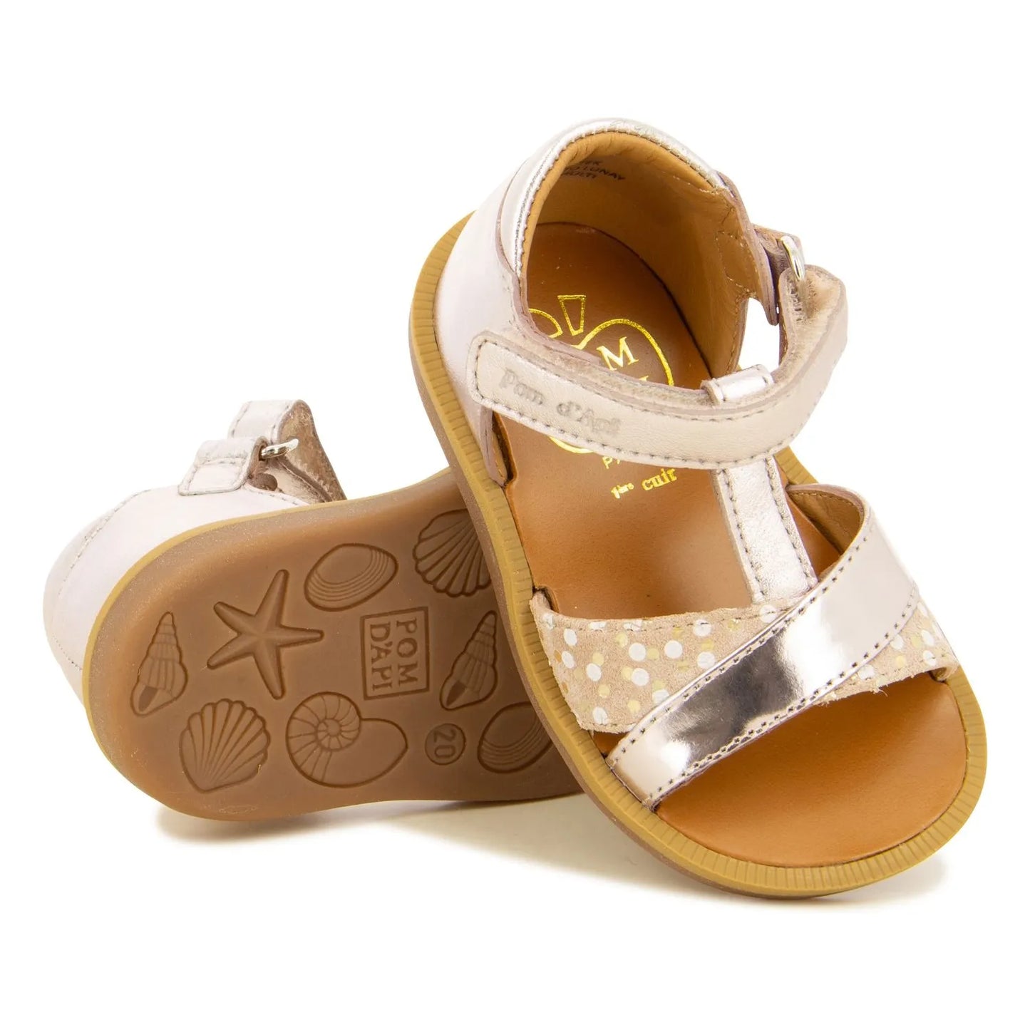 POM D'API POPPY TEK Cuivre sandales/nu-pieds