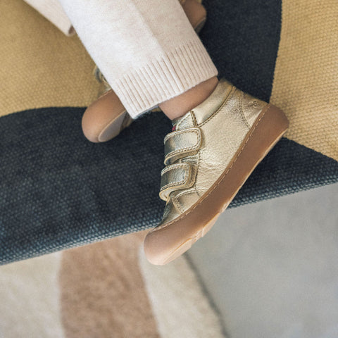 SHOO POM PLUM EASY Platine Bottillons premier pas barefoot