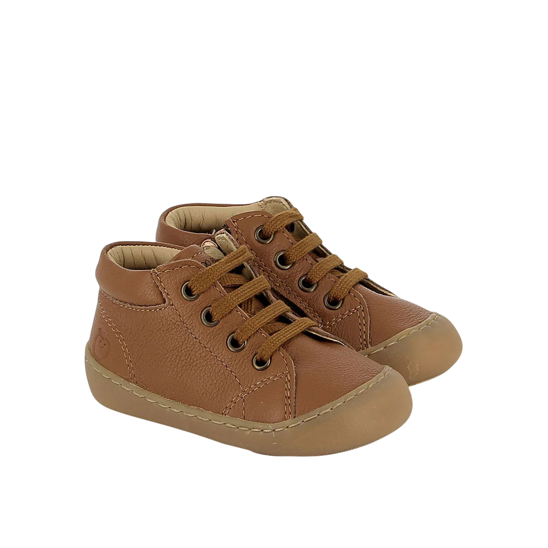 SHOO POM PLUM LACE Camel Bottillons premier pas barefoot