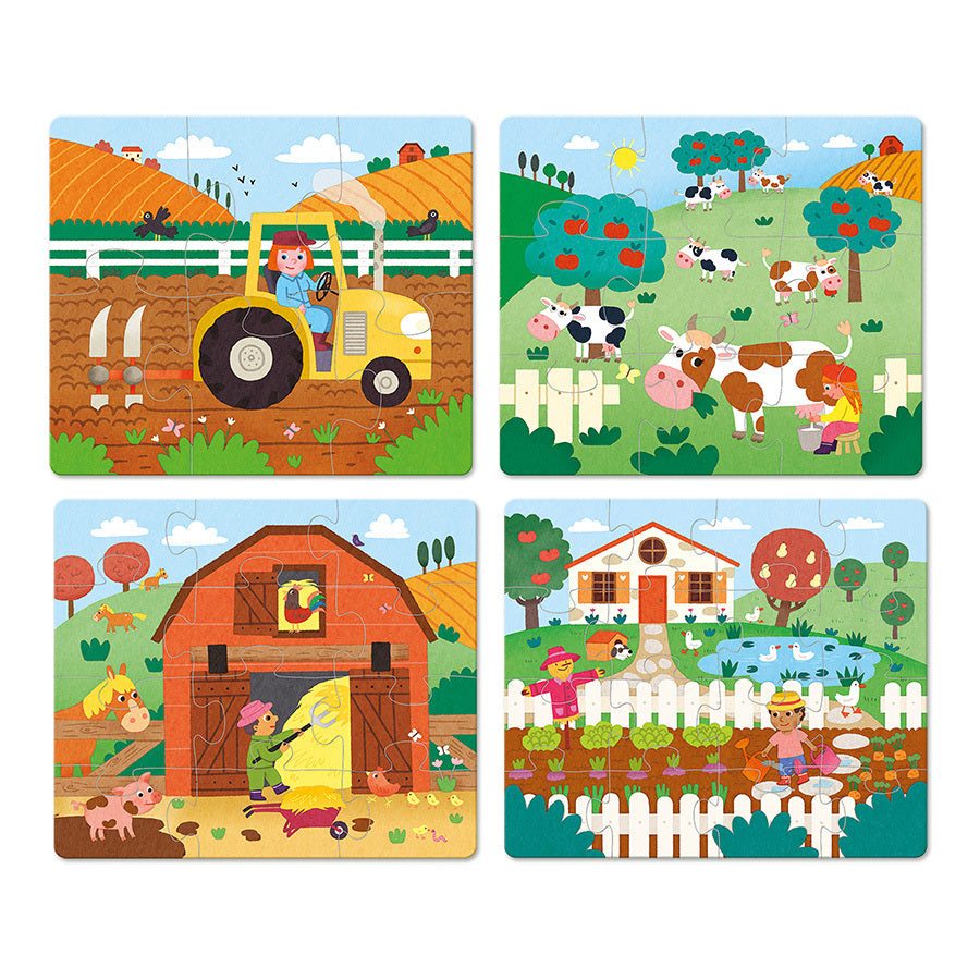 VILAC 4 Puzzles évolutifs ferme 2632