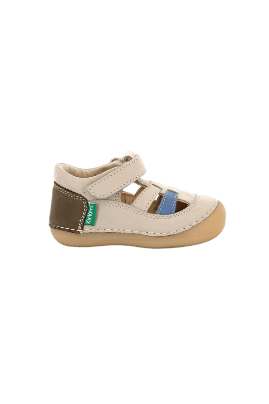 Babies/Salomés KICKERS SUSHY Beige Kaki prémarche premiers pas salomés