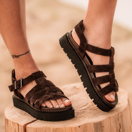 COCO ET ABRICOT MALPAS TDM Chocolat Sandales Nu Pieds