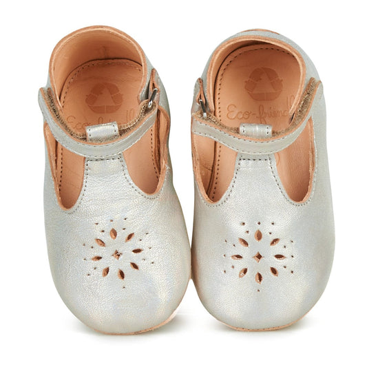 chausson 21 EZPZ Lillyp argent chaussons cuir ballerine