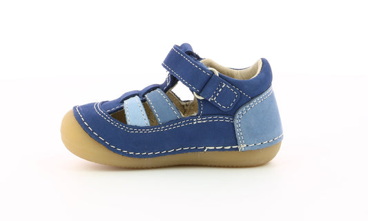 Babies/Salomés 19 KICKERS SUSHY bleu tricolore prémarche premiers pas salomés 3612889306585