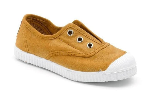 Toiles/Espadrilles CIENTA TOILE élastique 70997 moutarde Toiles Espadrilles