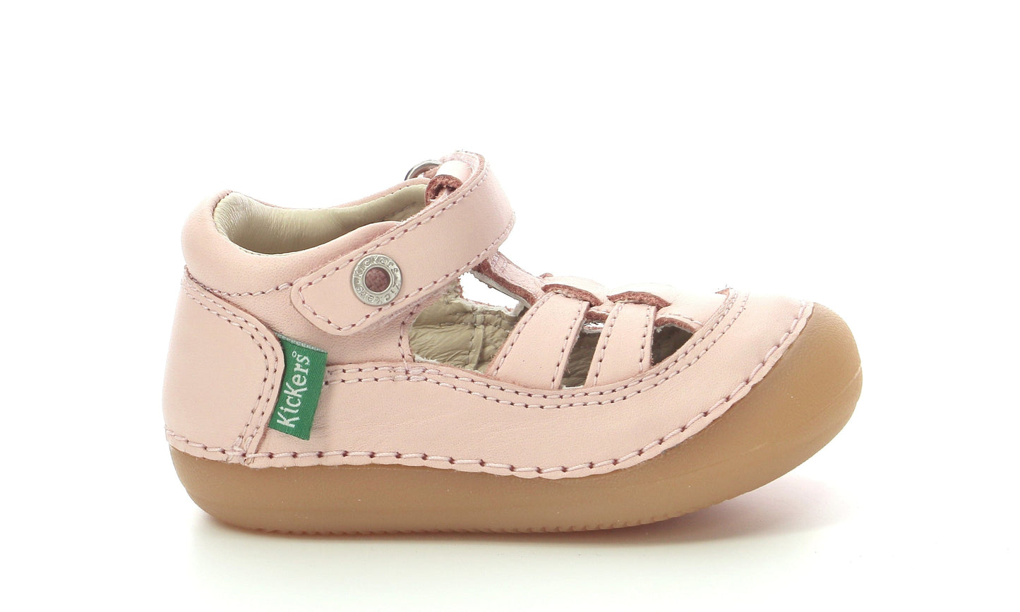 Babies/Salomés 18 KICKERS SUSHY rose clair uni prémarche premiers pas salomés 3616425160037