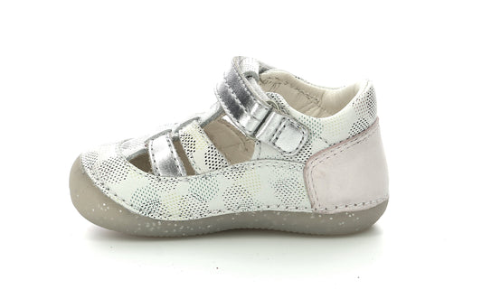 Babies/Salomés 21 KICKERS SUSHY blanc/rose prémarche premiers pas salomés 3616425158461
