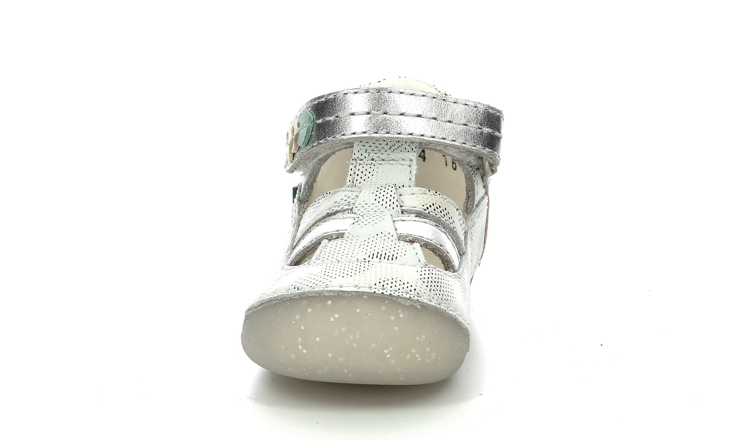 Babies/Salomés 21 KICKERS SUSHY blanc/rose prémarche premiers pas salomés 3616425158461