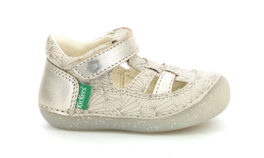Babies/Salomés KICKERS SUSHY argent coquillage prémarche premiers pas salomés
