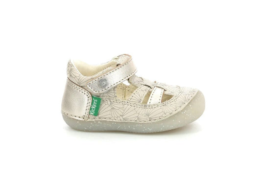 Babies/Salomés KICKERS SUSHY argent coquillage prémarche premiers pas salomés