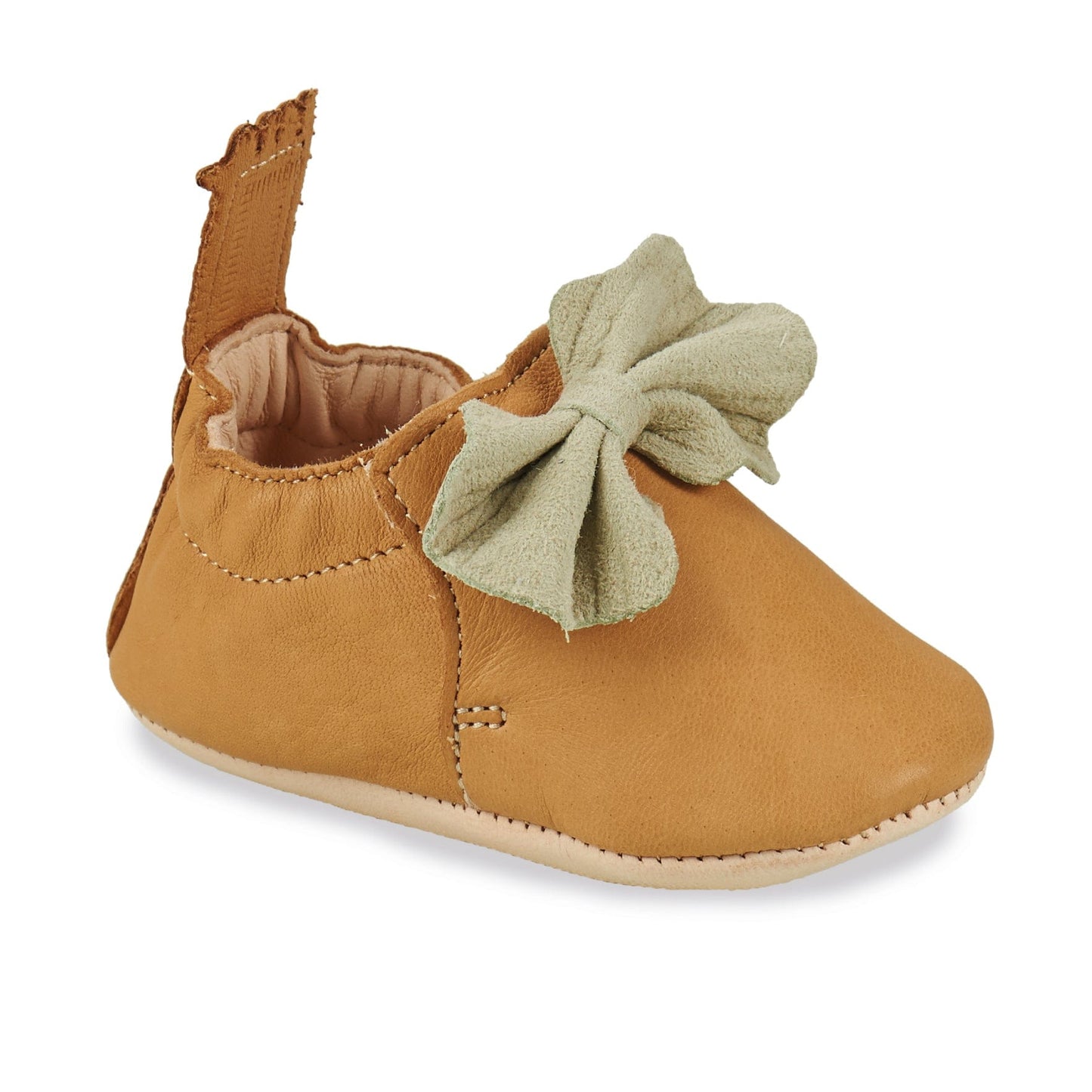 chausson 0/6 mois EZPZ easy peasy BLUMOO noeud camel chaussons cuir 3608925664801