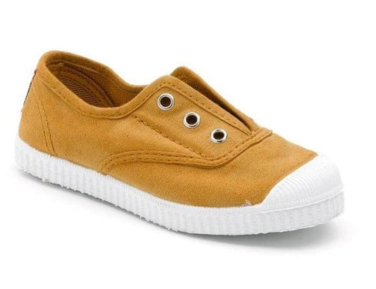 Toiles/Espadrilles CIENTA TOILE élastique 70997 moutarde Toiles Espadrilles