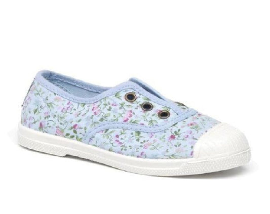 Toiles/Espadrilles CIENTA TOILE élastique 70999 bleu fleurs Toiles Espadrilles