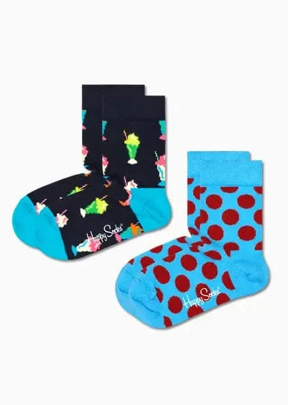 accessoires 4-6 ans HAPPY SOCKS CHAUSSETTES KMLK02 65000 Milshake bleu 7333102545784