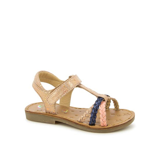 Sandales Nu Pieds SHOO POM HAPPY TRESSE platine multi
