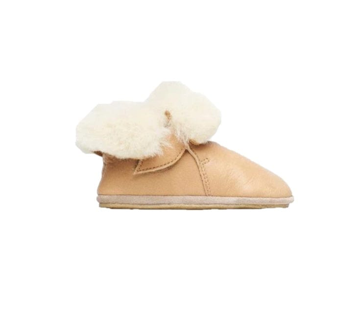 chausson NATURINO CARESSE camel doublé laine mouton chaussons cuir