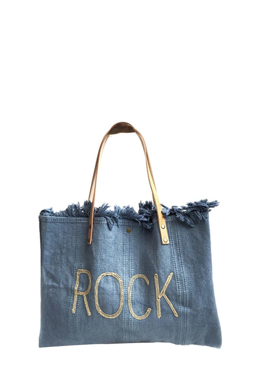 accessoires Sac Cabas Toile Bleu Rock