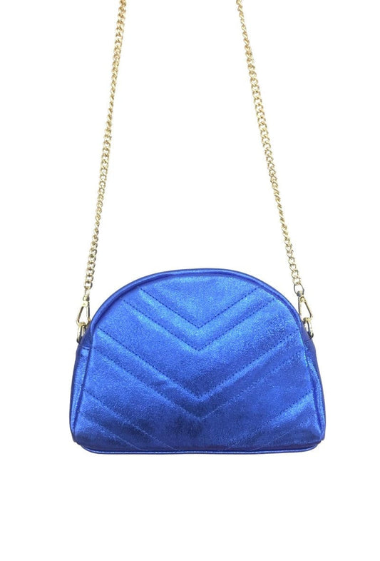 accessoires Sac Pochette Cuir Bleu Cindy