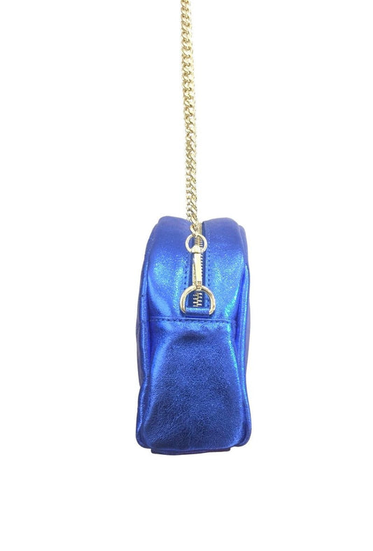 accessoires Sac Pochette Cuir Bleu Cindy