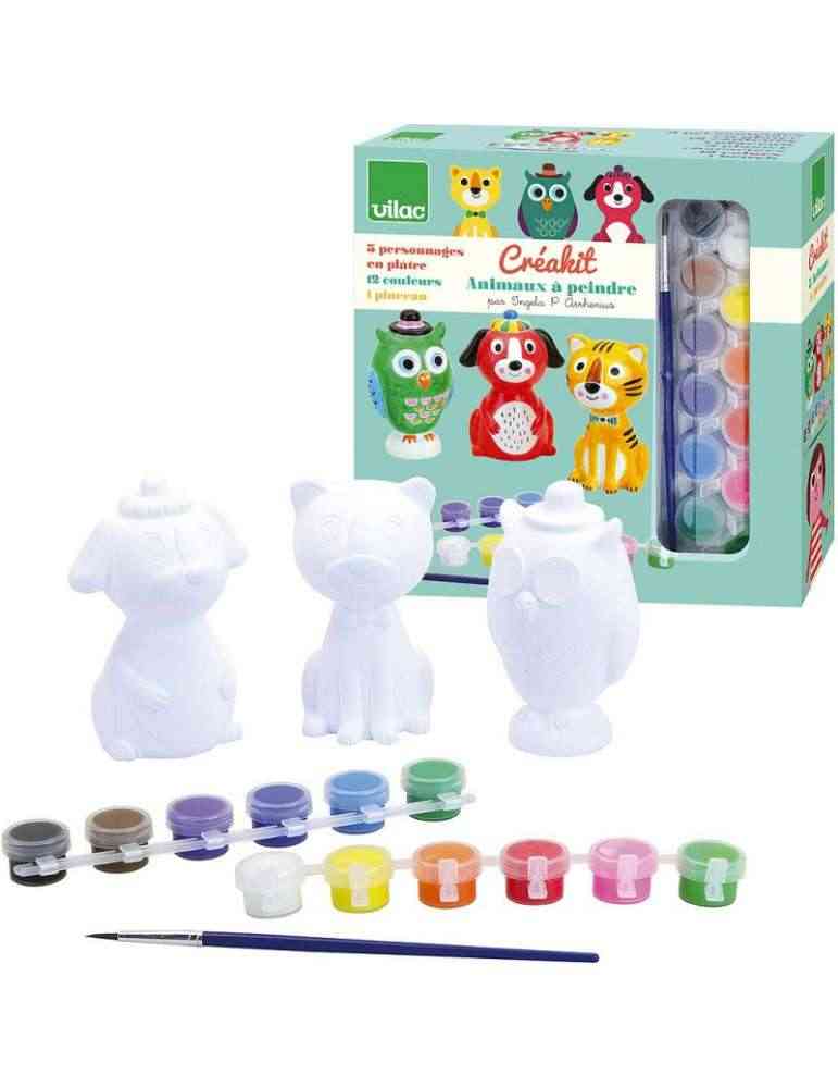 jouets animaux VILAC creakit 3 figurines à peindre 7773