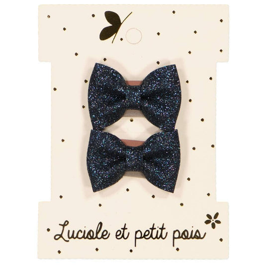 accessoires Barrettes mini papillon - Glitter bleu (paire) BP_42
