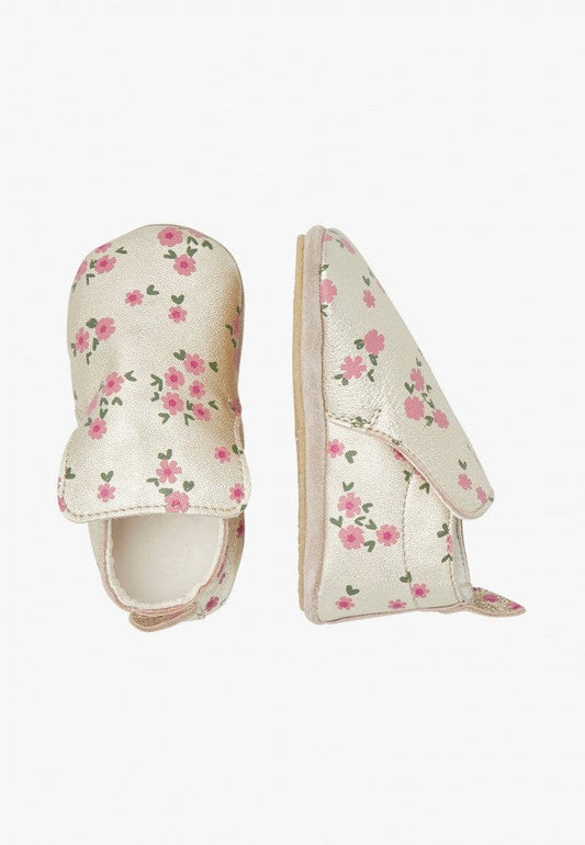 chausson 19 NATURINO PLUMARD platinium fleur or chaussons cuir 8053477430926