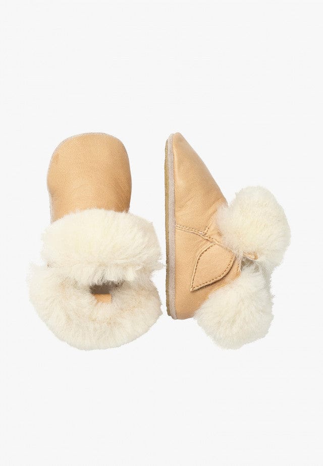 chausson NATURINO CARESSE camel doublé laine mouton chaussons cuir