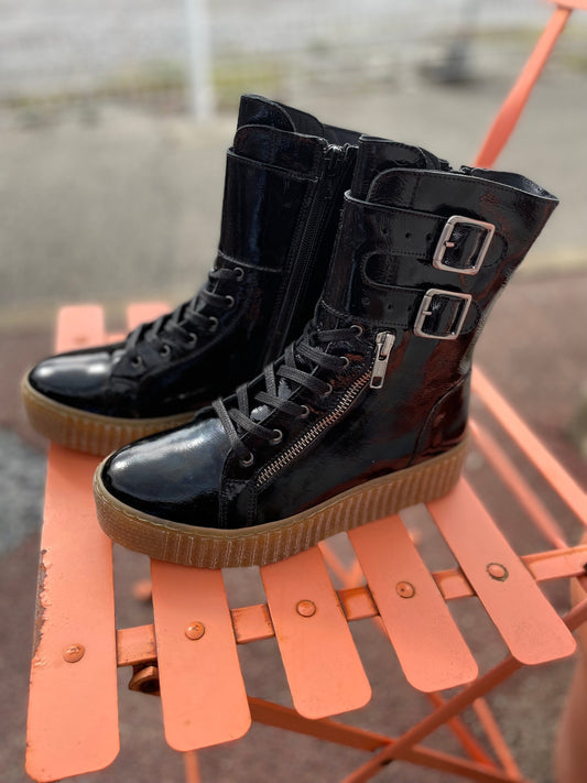 boots/bottines adulte 38 FOLLIA DOLCE Veniz 700 Noir vernis boots bottines 15478993