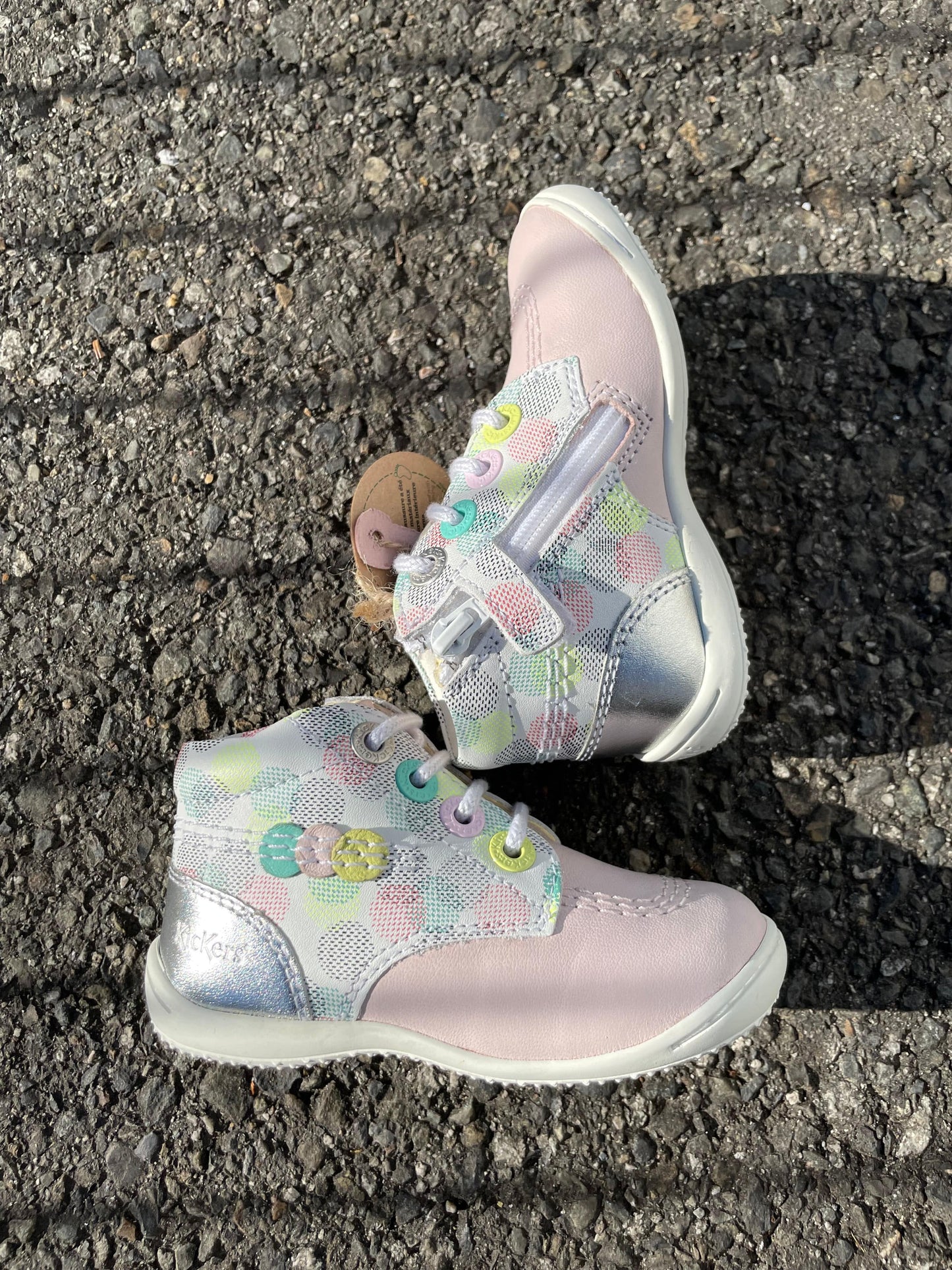 Chaussures hautes/Botillons 19 KICKERS GULLYZIP blanc multi Chaussures 3616425182046