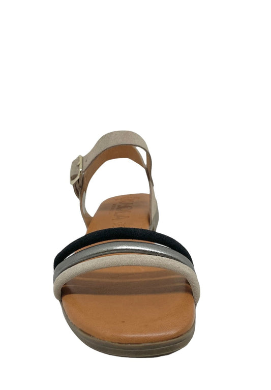 Sandales / Nu Pieds adulte KAOLA 1414 Beige noir Nu pied sandales