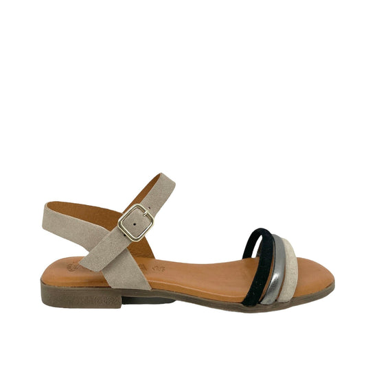 Sandales / Nu Pieds adulte KAOLA 1414 Beige noir Nu pied sandales