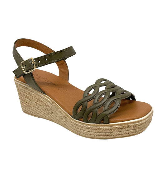 Sandales / Nu Pieds adulte 41 EVA FRUTOS 2595 kaki Sandales Compensées Nu pieds 15457417