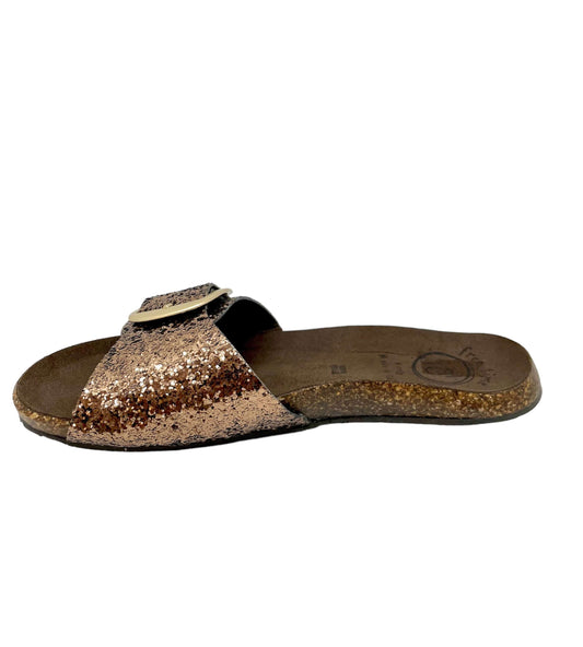 Sandales / Nu Pieds adulte 18+ diciotto piu 8154 Marron glitter Nu pieds sandales