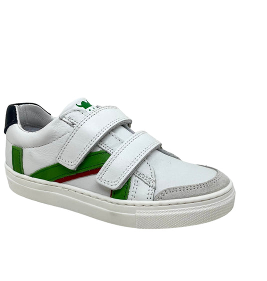 Chaussures Basses/Baskets/Sneakers 32 NORVIK FRAV Blanc / Vert basket sneakers cuir 15504029